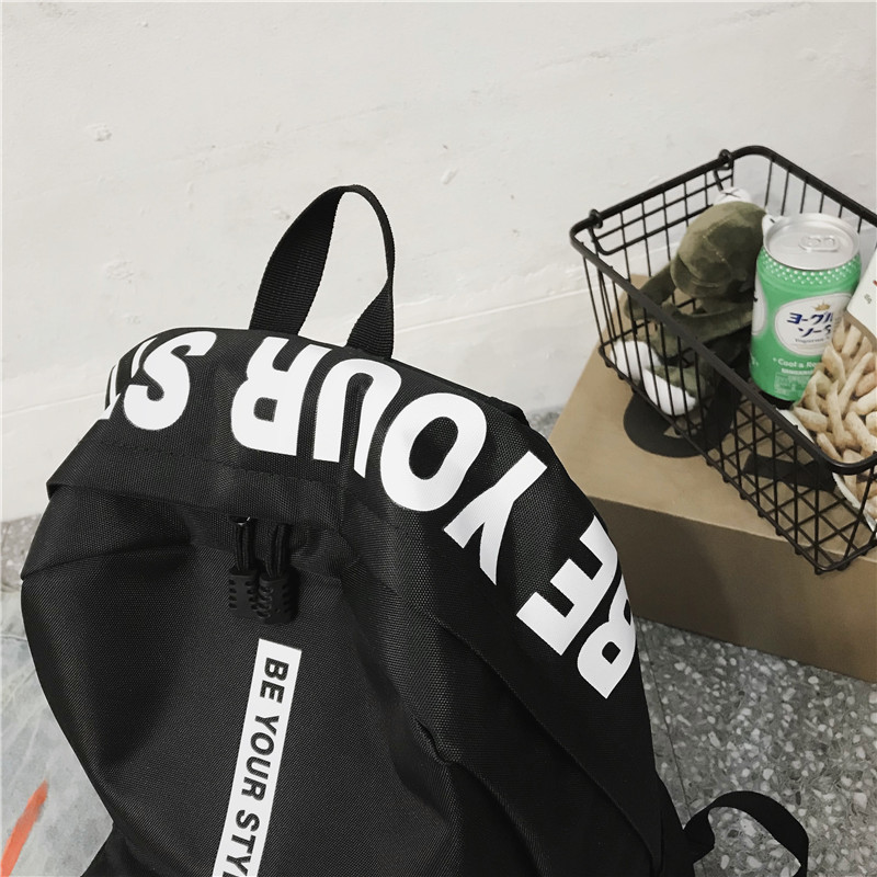 Cross-border Korean version school backpack, large-capacity fashionable schoolbag for junior and senior high school students, trendy brand easy to match men's and women's backpacks details Picture