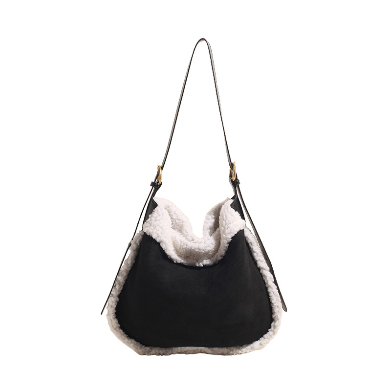 A new versatile single-shoulder bag for autumn and winter, featuring a laid-back and fashionable style for girls. It's a bucket bag with a large capacity and a cute crossbody bag Item Picture
