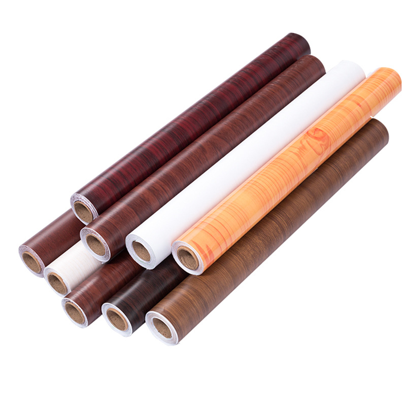 Guangzhou factory source cross-border wholesale wood grain stickers, self-adhesive thickened waterproof pvc wardrobe furniture renovation wallpaper Item Picture