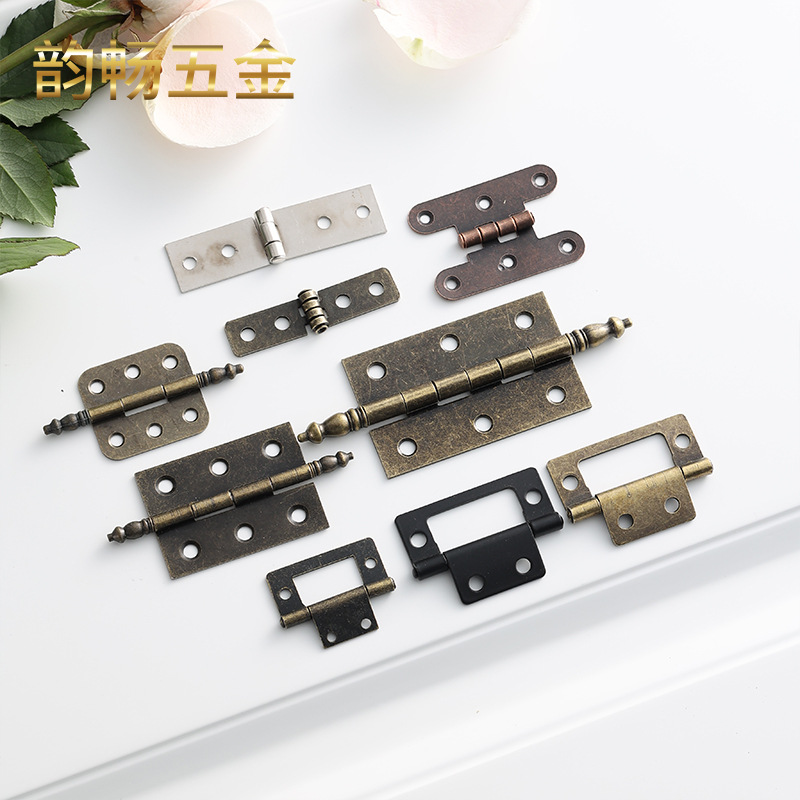 Small vintage head hinge hinge wooden box 6-hole flat hinge gift box packaging hinge alloy head flat hinge mother and daughter full figure