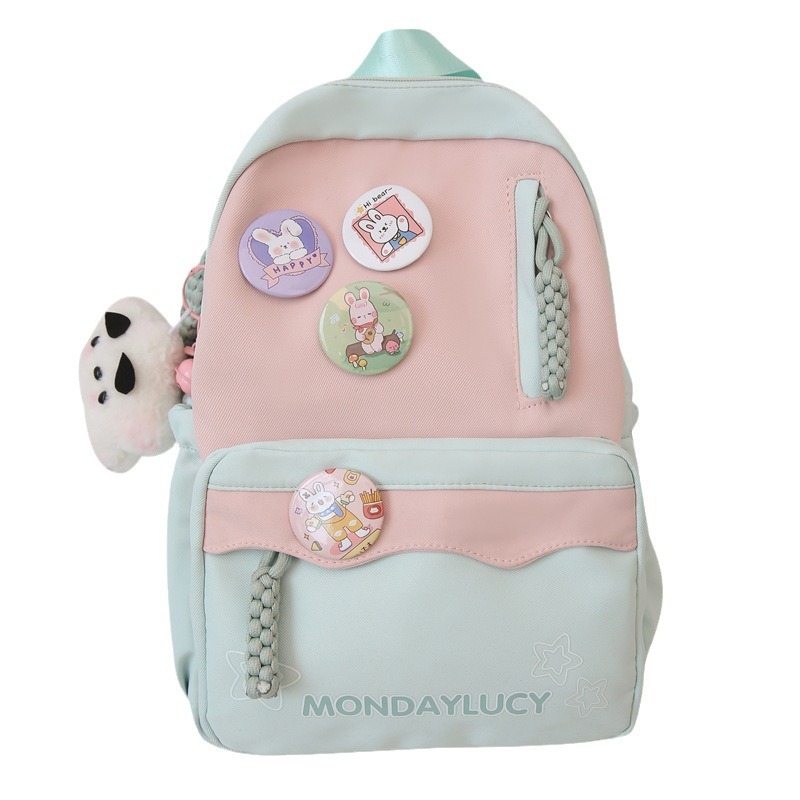 Japanese-style simple and versatile student backpacks, new summer lightweight schoolbags for girls, and backpacks for college students' classes and outings Item Picture