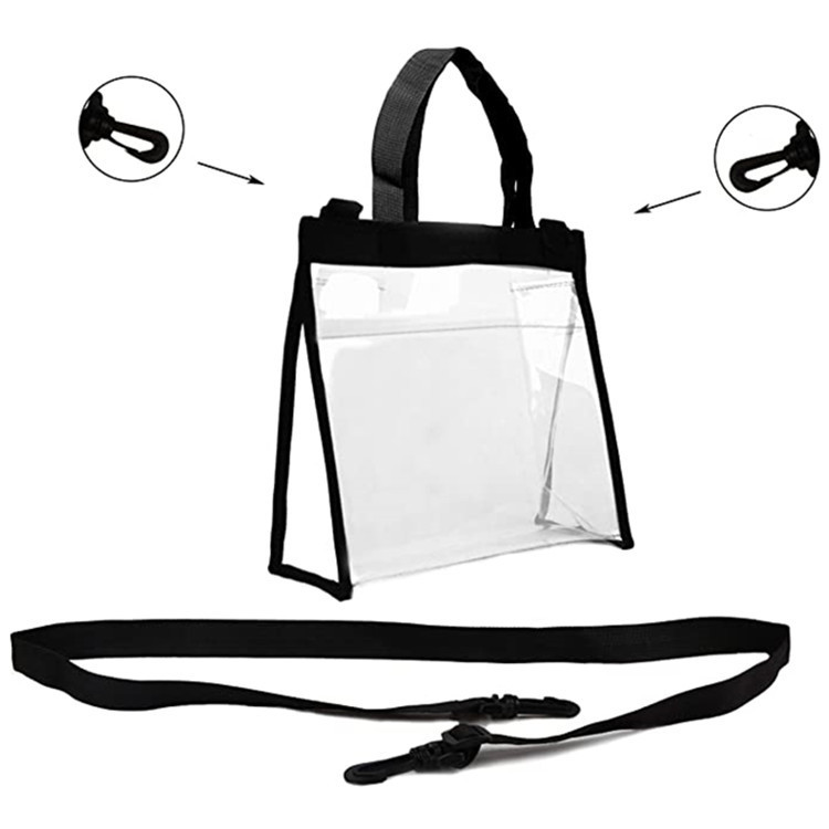 Amazon cross-border transparent PVC storage bags, fashionable and simple crossbody lunch bags, portable handbags, factory direct sales details Picture