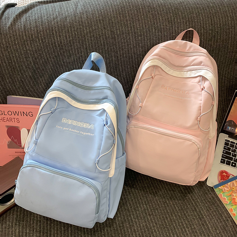 Cross-border schoolbag for primary school students, girls, junior high school students, large capacity, high appearance level, lightweight backpack, versatile, school style backpack details Picture