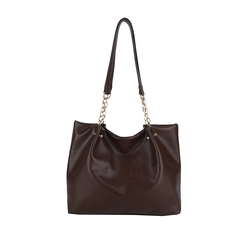 Soft-textured women's bag 2024 new style, fashionable and casual chain shoulder bag, large-capacity commuter bag, tote bag, trendy Item Picture