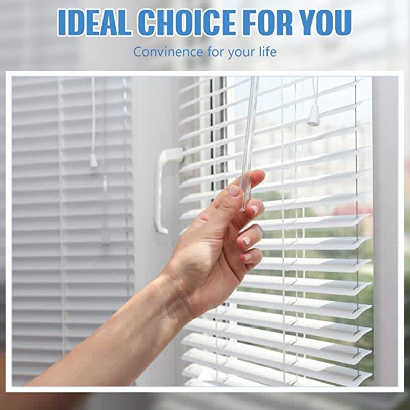 Cross-border wholesale of 17-inch acrylic transparent swivel blinds, swivel pull rods, dimming rods with hook handles Specification drawing