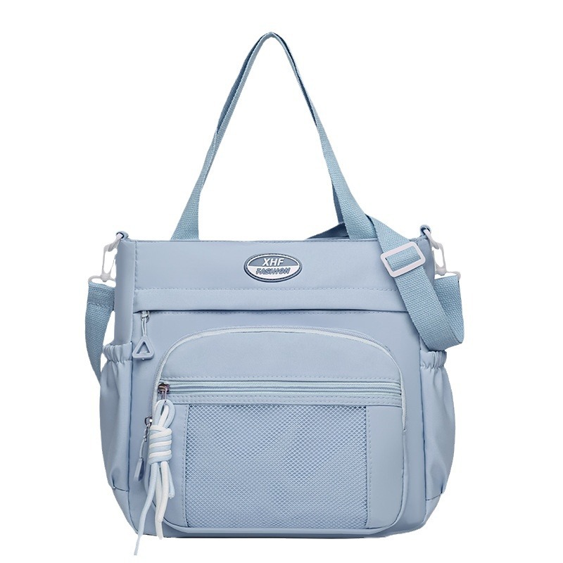 Japanese-style simple student class single-shoulder bag, school-style large-capacity commuter bag, women's casual tutorial crossbody bag Item Picture