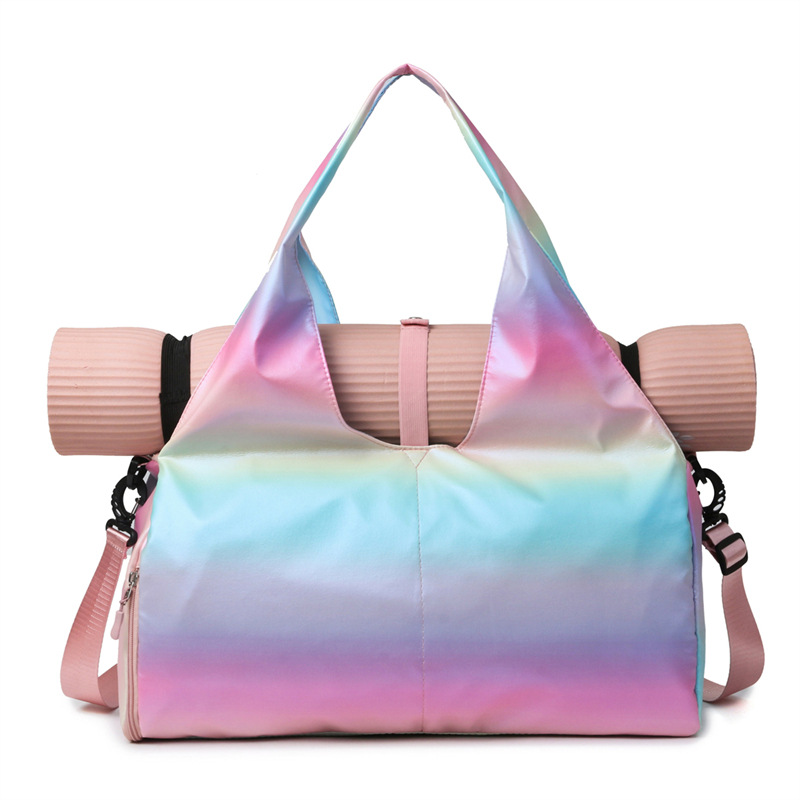 New women's sports and fitness bags, dance bags, swimming and yoga bags, large-capacity dry-wet separation, short travel crossbody bags Item Picture