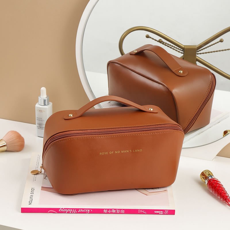 A popular female bestseller, a large-capacity portable PU pillow makeup bag, a classic travel cosmetics toiletry bag, and a storage bag details Picture