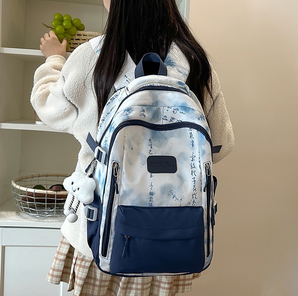 New Chinese-style schoolbag, retro Chinese style, large capacity backpack for high school students, versatile backpack for junior high school students, computer travel backpack full figure