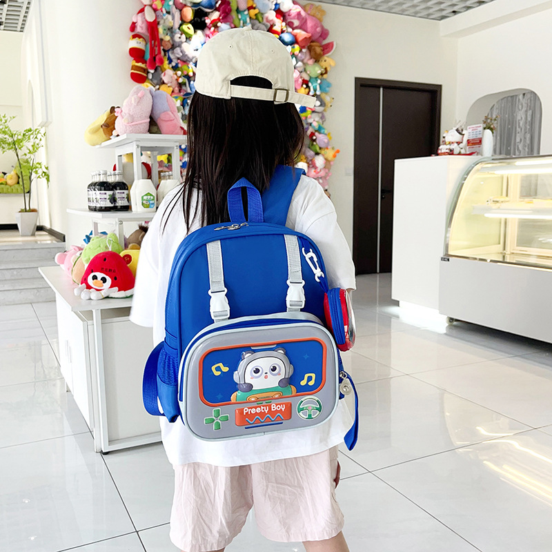 New type of backpack with chest buckle for girls entering kindergarten, small class back support backpack, cartoon lightweight children's backpack details Picture