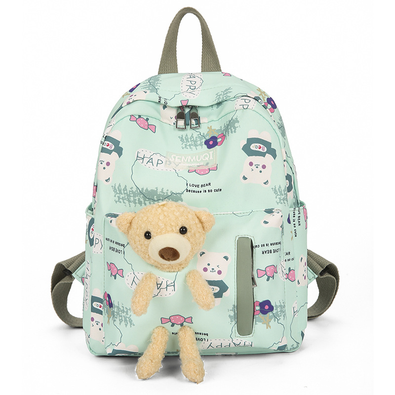 Schoolbag: Cute for junior high school girls, large capacity backpack for senior high school students, cartoon for primary school students, simple forest-themed small backpack for travel Item Picture