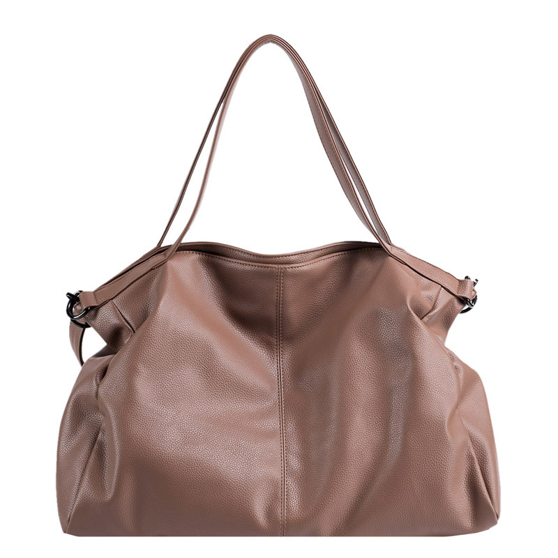 A new soft leather tote bag for women, a versatile casual handbag, and a retro large-capacity single-shoulder crossbody bag Item Picture