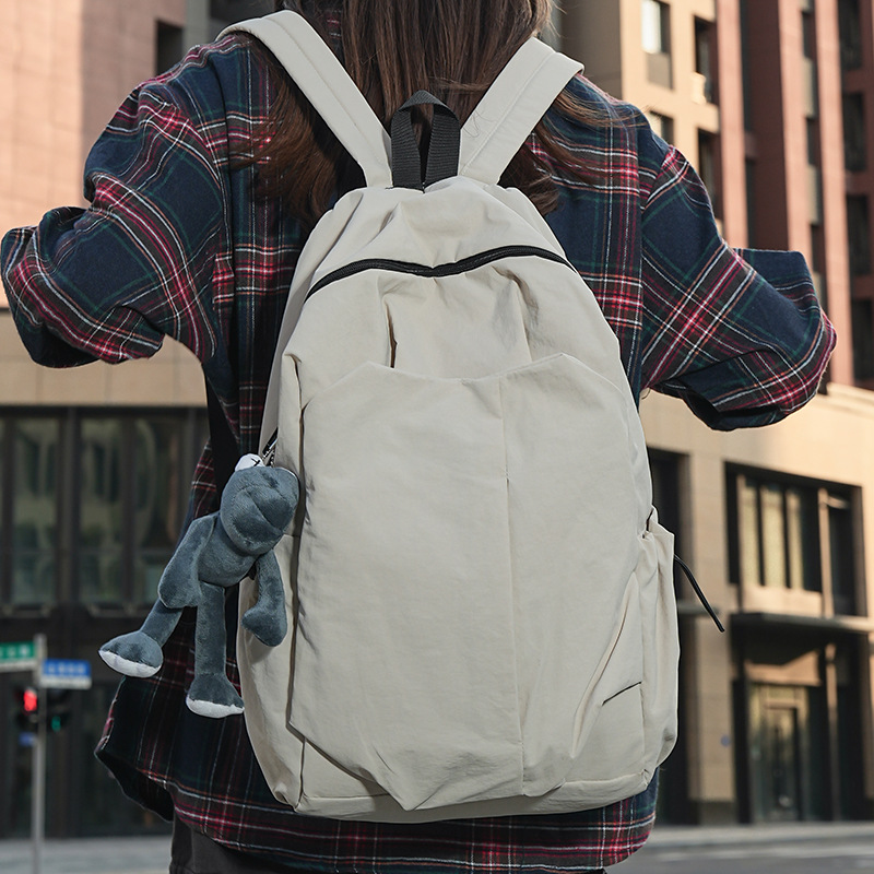 Korean version college student schoolbags, men's simple and large-capacity portable travel bags and backpacks for junior and senior high school students, casual women's backpacks full figure