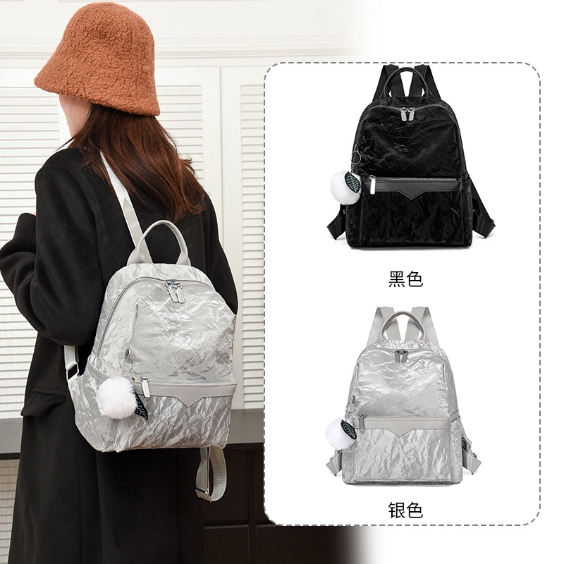 New large-capacity commuting travel bag, retro backpack, double-shoulder women's, European and American fashionable casual women's bag full figure