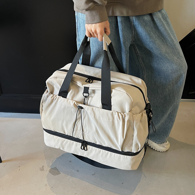 New cross-border short-distance travel bag for women, large-capacity multi-functional sports and fitness bag, dry and wet separation luggage storage bag Specification drawing