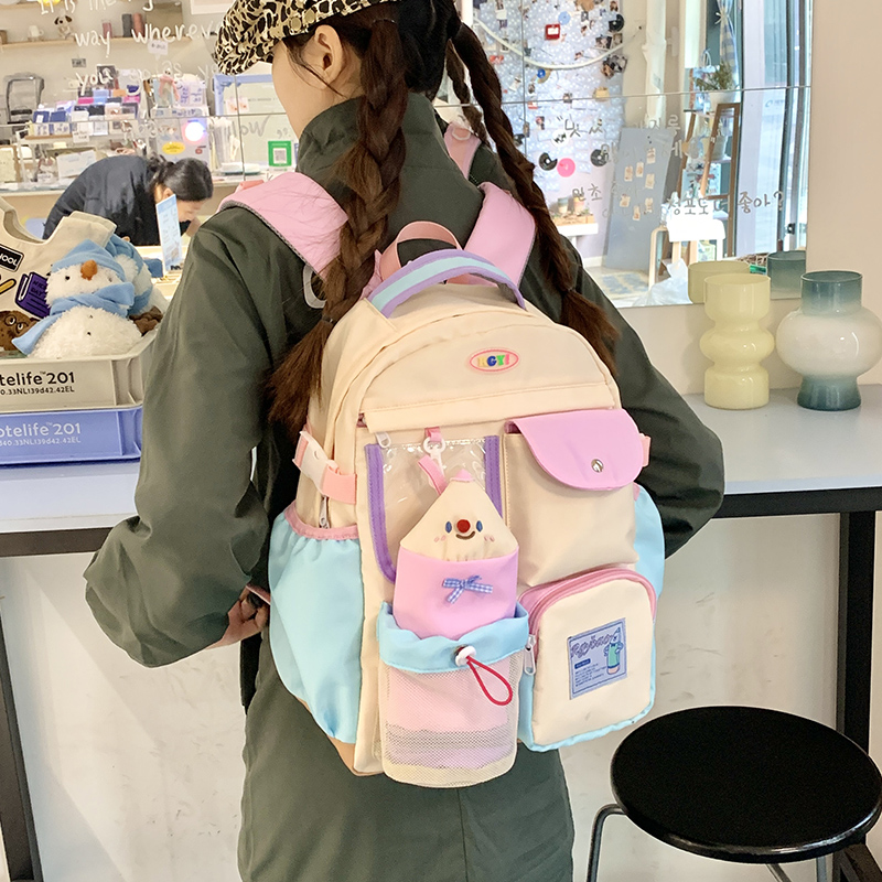 Japanese-style ins backpacks: Cute schoolbags for college students, high appearance standards for female primary school students on campus, backpacks for junior high school students shopping details Picture