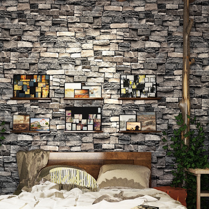 Retro and nostalgic 3D stereoscopic brick-like brick patterns, brick wallpaper, coffee shop, bar, restaurant, cultural stone, red brick wallpaper Application Scenario