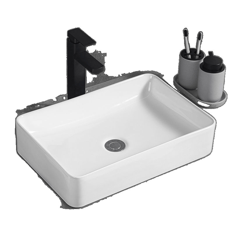 Ceramic countertop washbasin, single basin, bathroom washbasin, balcony small-sized countertop basin, household washbasin Item Picture