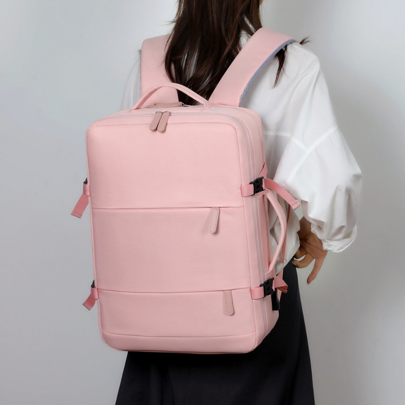 A new type of high-end double-shoulder computer bag for foreign trade, a large-capacity business backpack for both men and women, and a simple solid-color casual backpack full figure