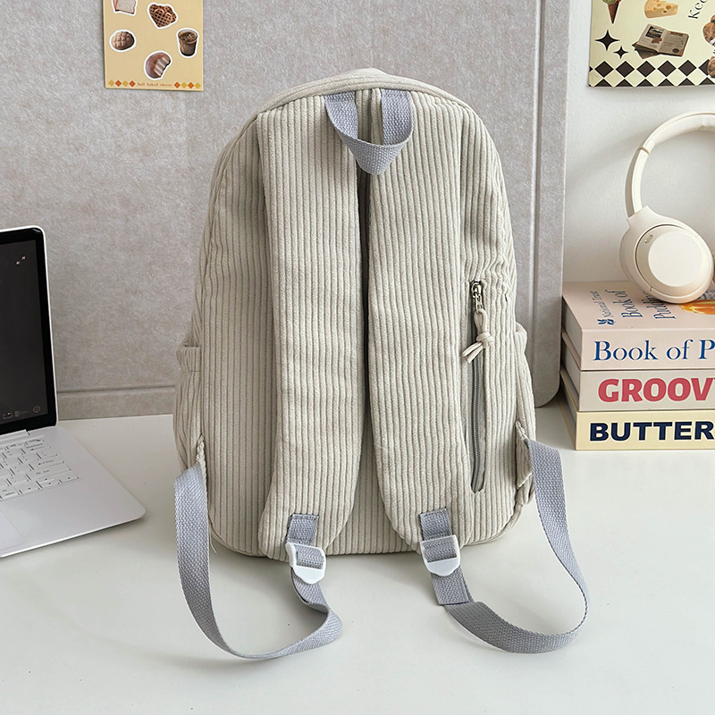 Velvet schoolbag for junior high school girls, ins style backpack for primary school girls, new lightweight travel backpack for 2024 autumn and winter Specification drawing