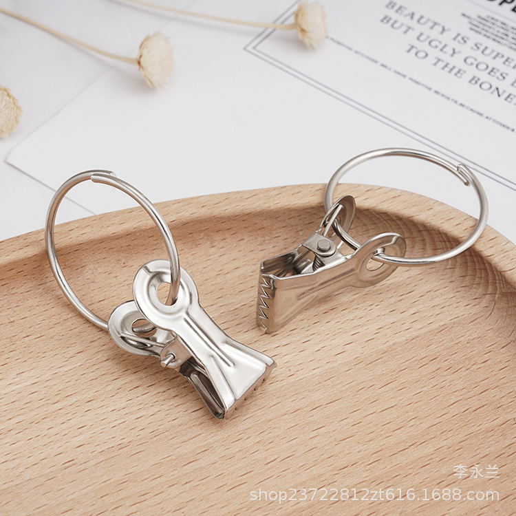 Metal curtain clips with teeth, opening clips, curtain clips, hanging rings, hanging rings, Roman clips (thickened) full figure
