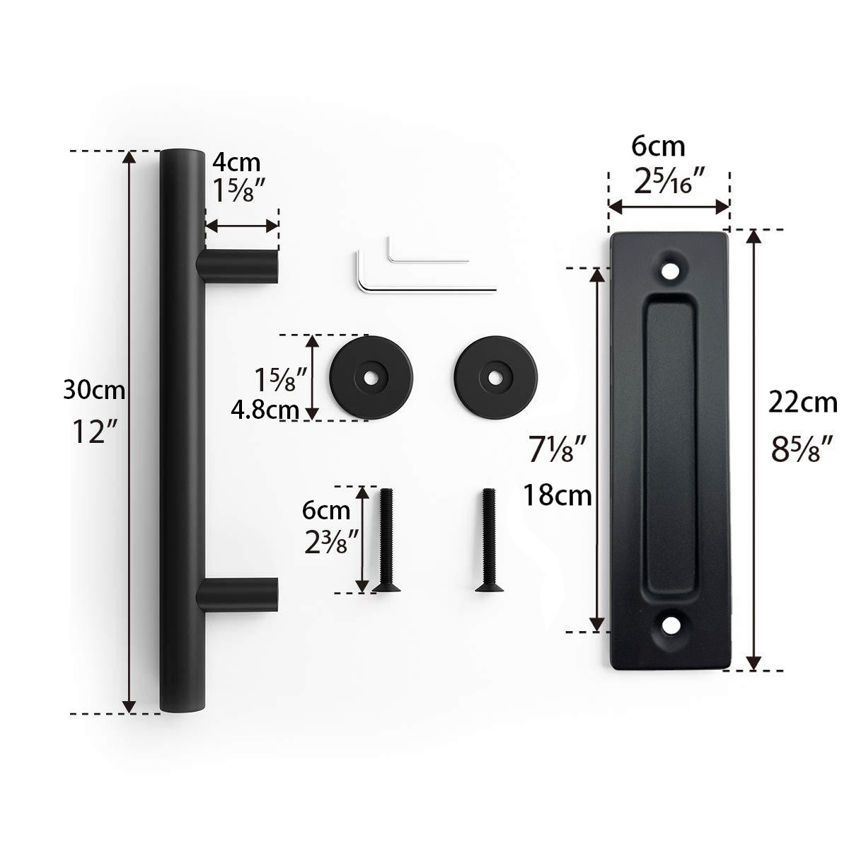 Circular barn door handle, wooden door, indoor sliding light sliding door handle, sliding door, carbon steel handle, hardware accessories manufacturer Item Picture