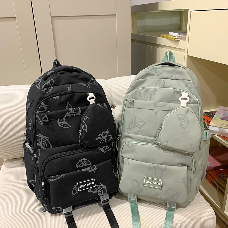 Japanese Instagram-style butterfly backpack for girls, a large-capacity backpack for junior high school girls, and a lightweight backpack for traveling details Picture