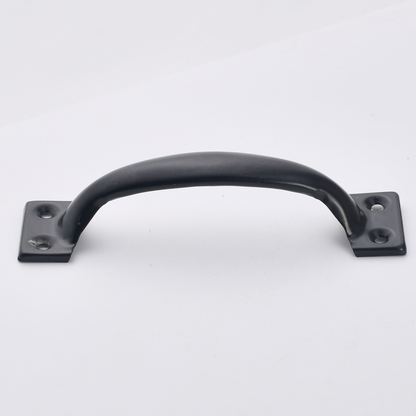 New Chinese-style 5-inch black bow-shaped old-fashioned door, iron material, painted wooden door handle, drawer door handle, hand-in-hand handle details Picture