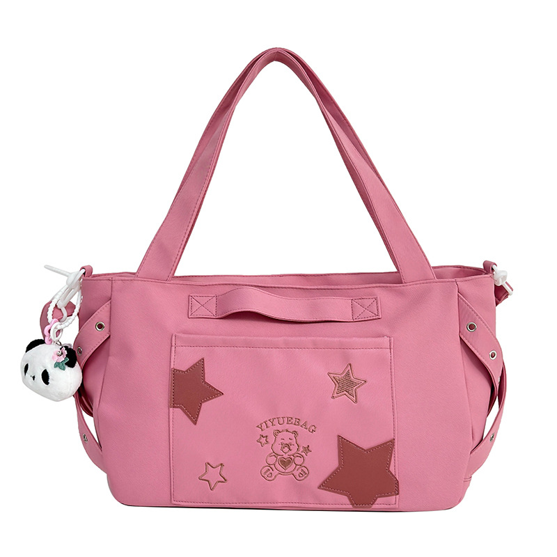 Korean style outdoor handbag, cute little bear, lightweight and large-capacity handbag, fresh travel bag, sports bag Item Picture