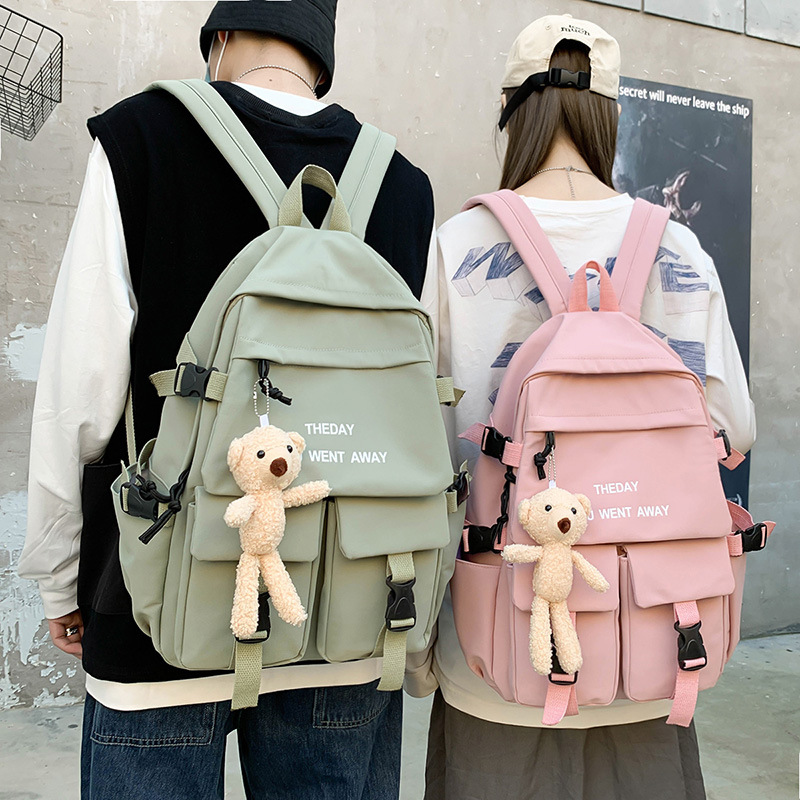 Schoolbag for girls, Korean-style backpack for boys, fashionable and casual, large-capacity campus backpack for high school and college students full figure