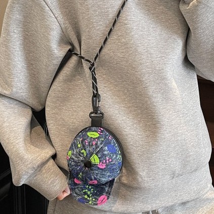 Crossbody bag, men's and women's single-shoulder mini bag, hat-shaped, sporty, casual, outdoor travel, waterproof pendant single-shoulder bag Specification drawing