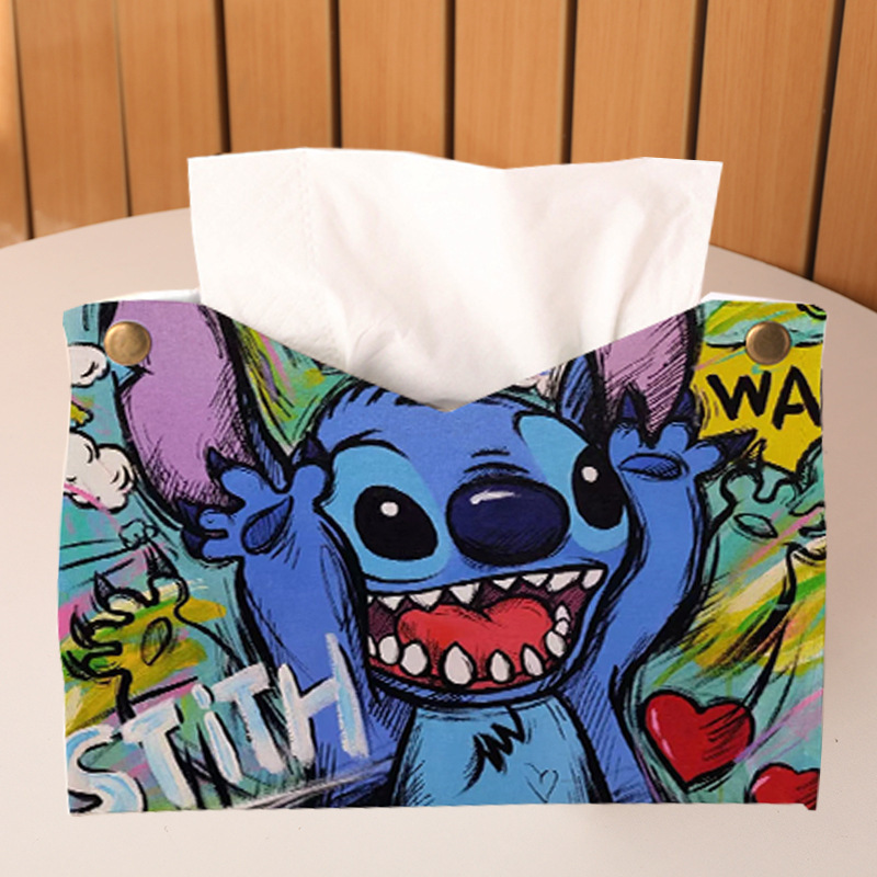 Graffiti Teddy tissue box, home living room car tissue box, leather paper tissue box, creative napkin storage new Application Scenario