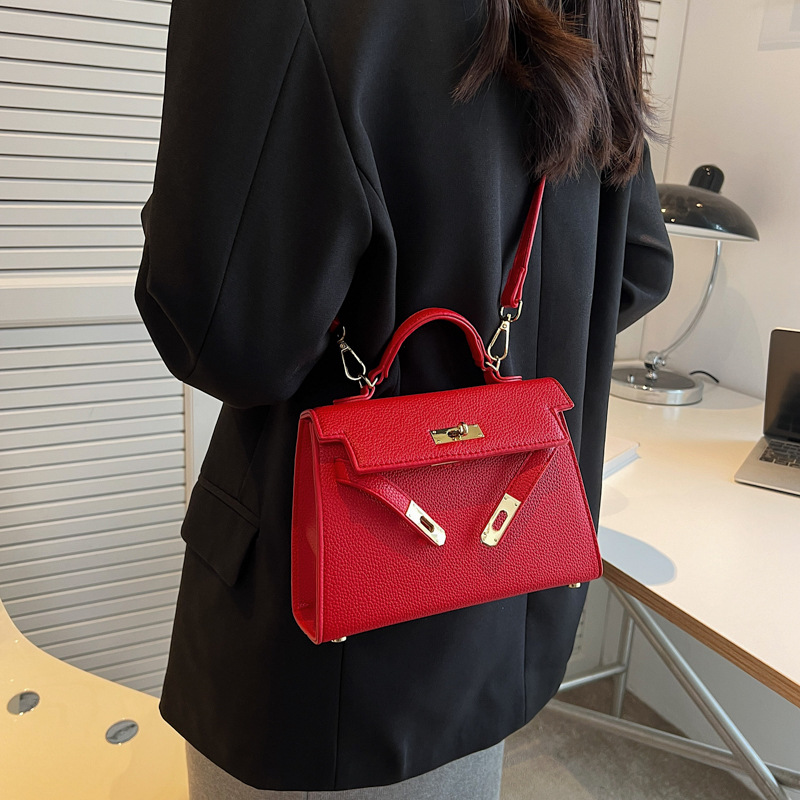 Factory-customized wholesale cross-border high-end Kelly handbag, a retro and versatile commuter single-shoulder crossbody bag for women Specification drawing
