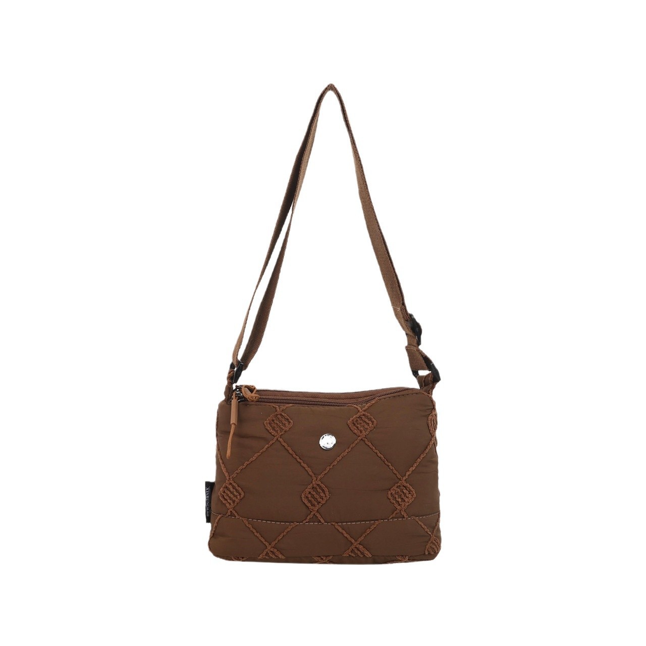 This winter bag is a light, casual and versatile large-capacity crossbody bag with space cotton embroidery and diamond-shaped patterns. It is also a fashionable large-capacity single-shoulder bag Item Picture
