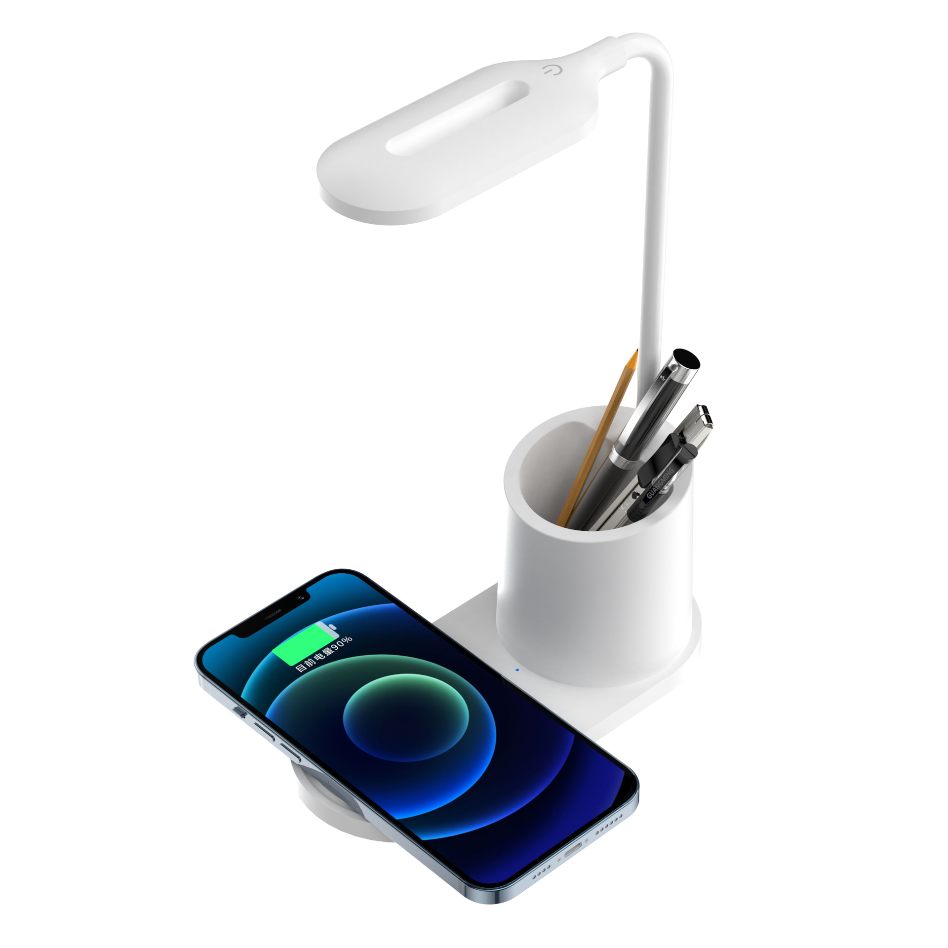 15W pen holder desk lamp wireless charger, multi-speed desk lamp fast charging wireless charger, outdoor home lighting Item Picture