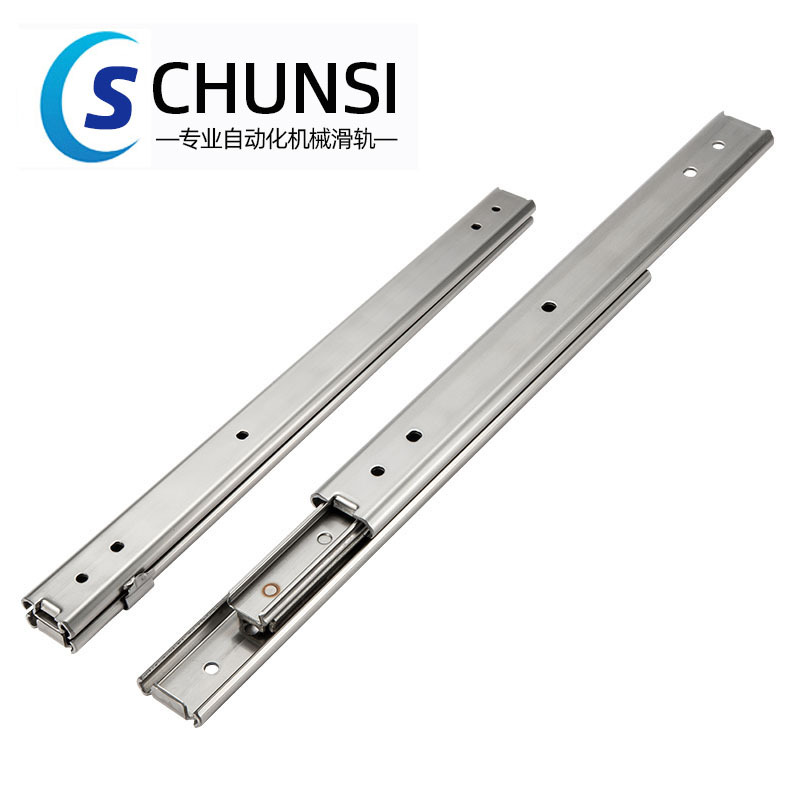 SSRXY27 three-section linear 304 stainless steel anti-rust high-temperature oven slide rail IDA76 three-section double-layer guide rail full figure