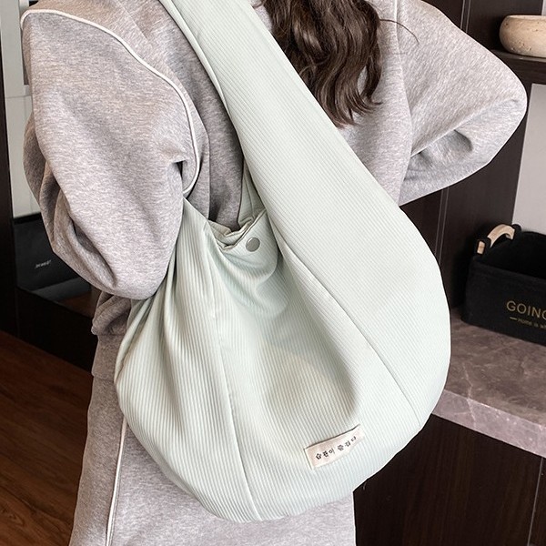 Spring 2025 new style laid-back and relaxed casual large-capacity single-shoulder tote bag, Korean-style fabric bag, women's canvas bag Specification drawing