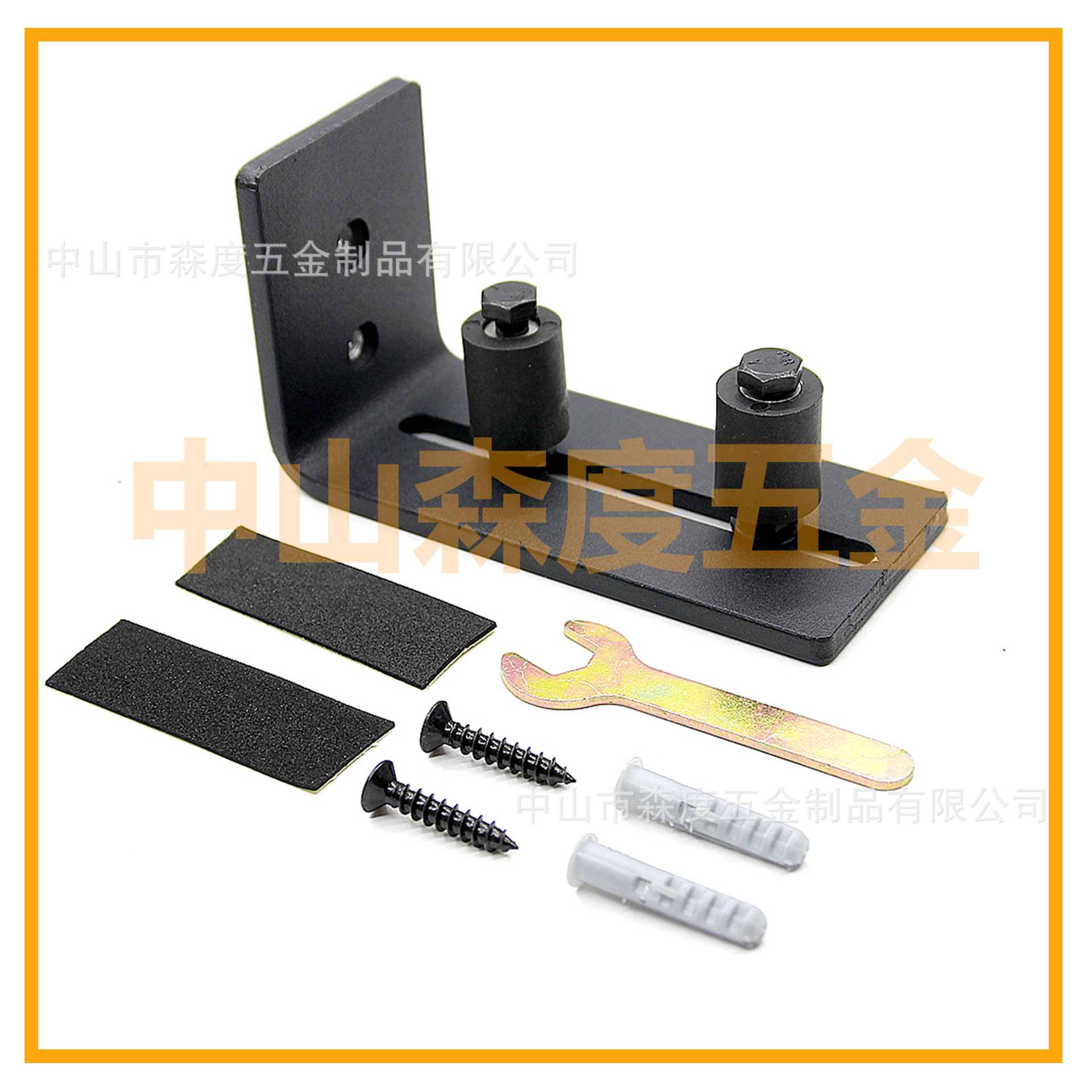 Barn door hanging rail anti-swing device eight-in-one, multiple installation methods guide sliding door, double-hole wheel anti-swing barn door Item Picture