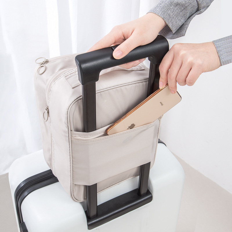 New twill Oxford fabric three-layer shoe box fabric waterproof portable handbag with a pull-out handle shoe storage bag Specification drawing