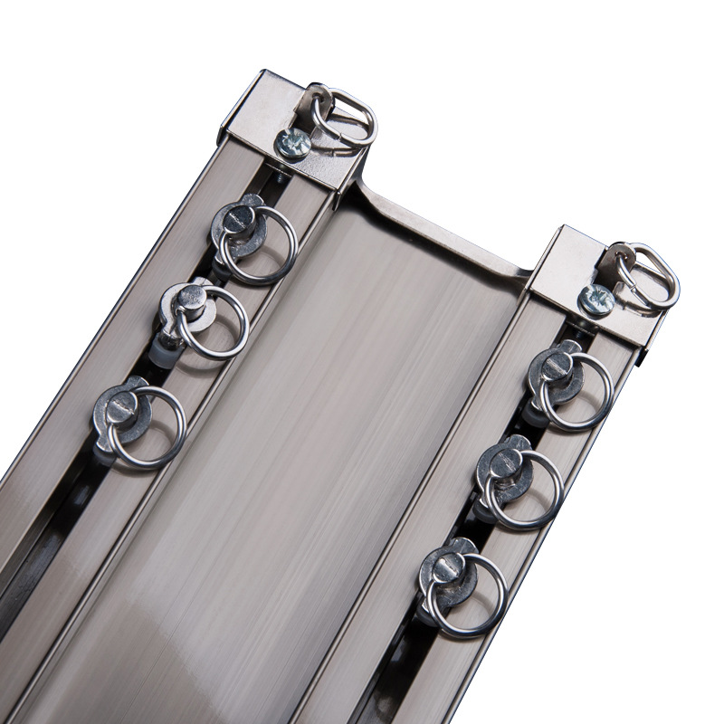 Aluminum alloy double-layer connected curtain rods, Roman rods, pulley slides, guide rails, top-mounted single and double track silent curtain tracks Item Picture