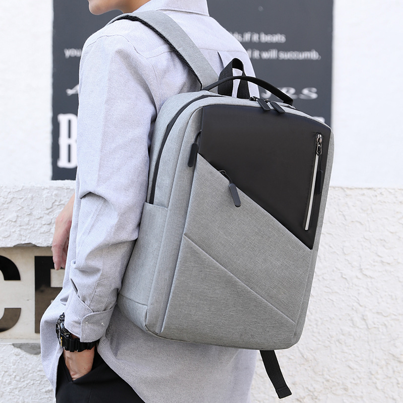 New USB charging laptop bag, large-capacity, lightweight and simple men's and women's backpack, business trip backpack details Picture