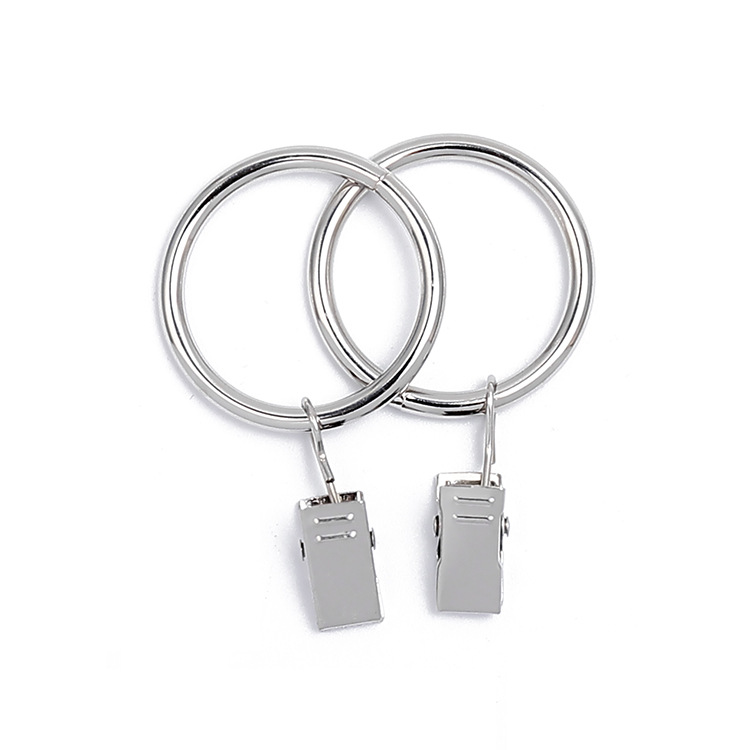 Manufacturer's black curtain ring with clips, Roman ring, round clip ring, metal closed curtain ring, bath curtain, home curtain clip Application Scenario