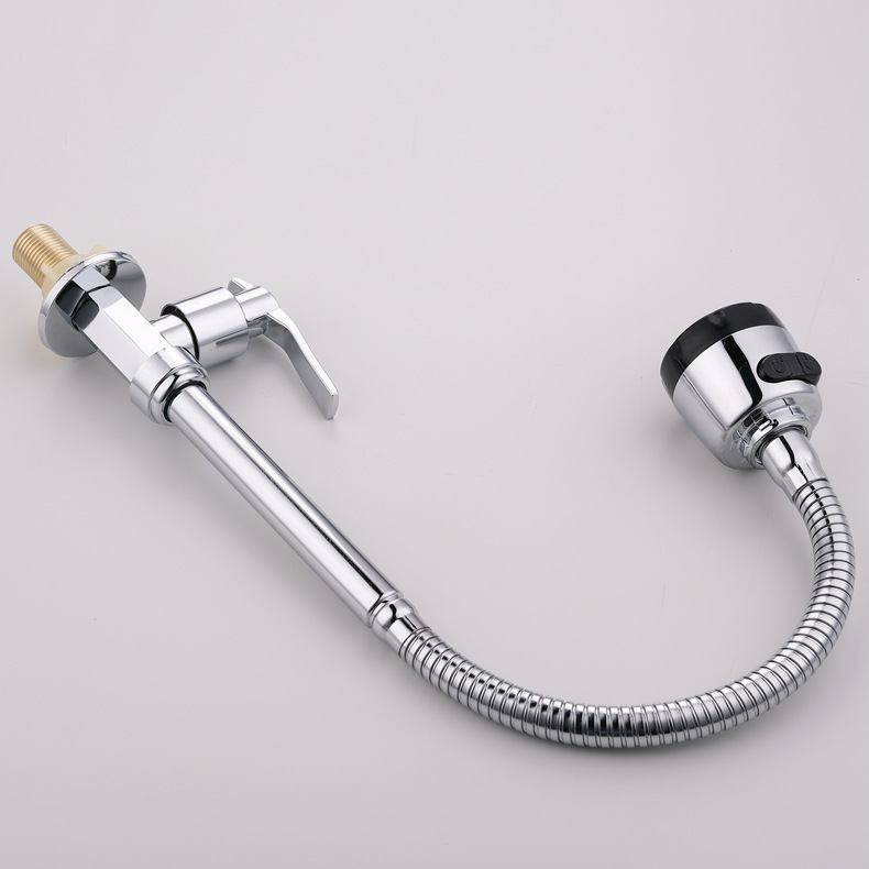 Factory direct sales of hexagonal vertical single faucet, kitchen sink faucet, universal single cooling faucet, default Specification drawing