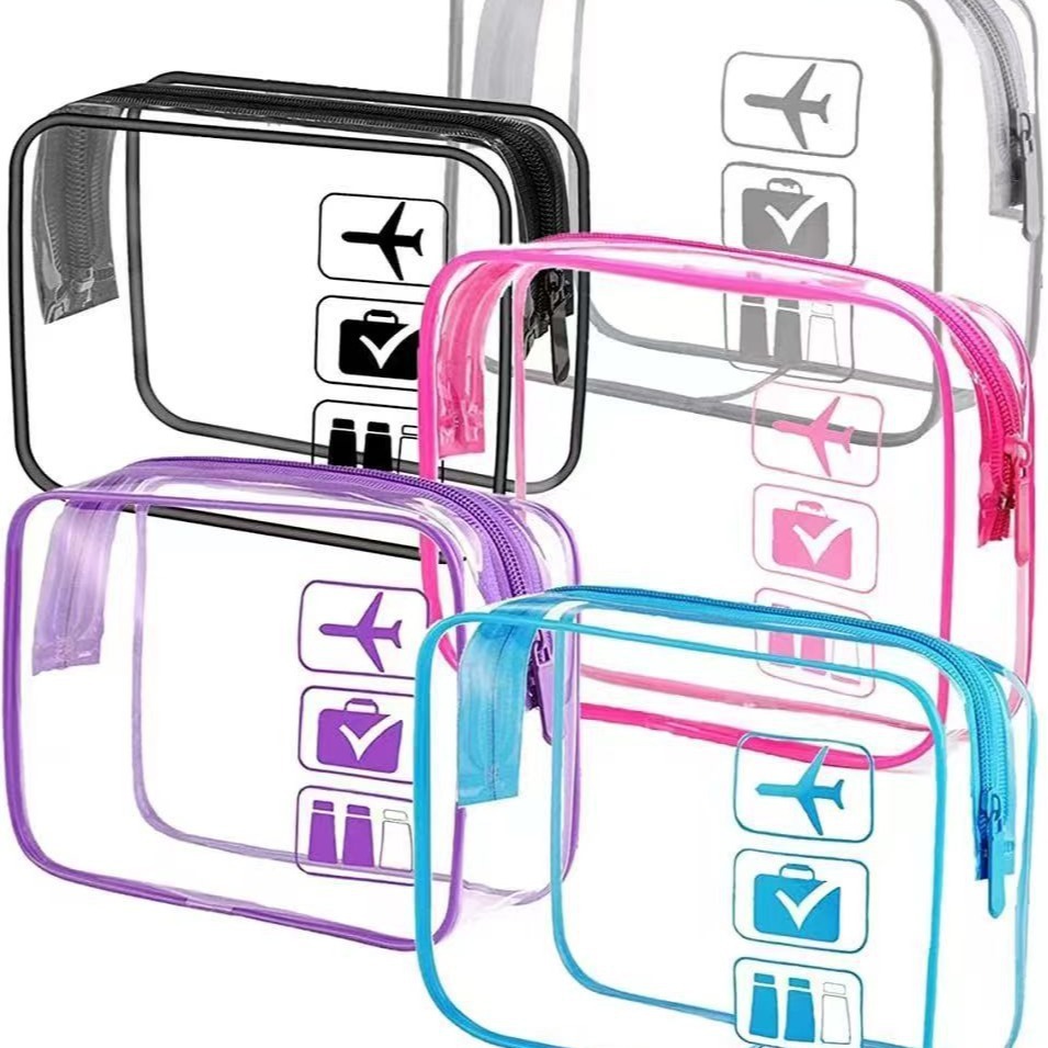 The 2024 new transparent cosmetic bag and travel storage bag with large capacity, made of PVC material and featuring a LOGO, is a cross-border bestseller full figure