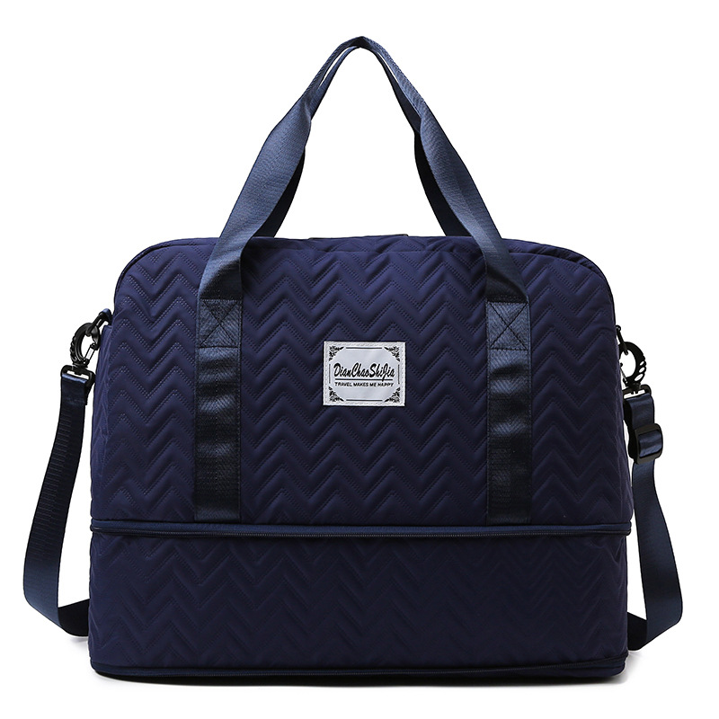 Short-distance hand-held travel bag storage, single-shoulder crossbody yoga and fitness bag, dry and wet separation for business trips and travels, with a pull handle Item Picture