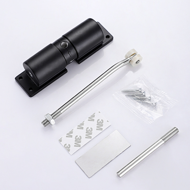 Aluminum alloy door closer, simple adjustable self-closing device, hidden door closer, double spring, modern large-sized door closer Specification drawing