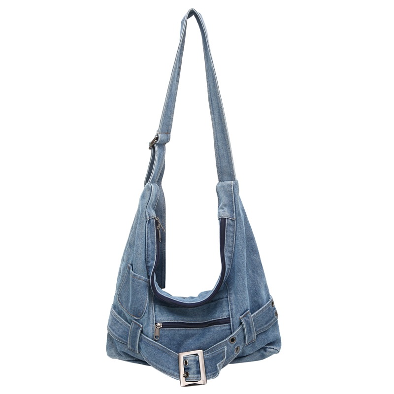 The 2025 new retro denim underarm tote bag with a large capacity and a niche design sense is a single-shoulder crossbody bag Item Picture