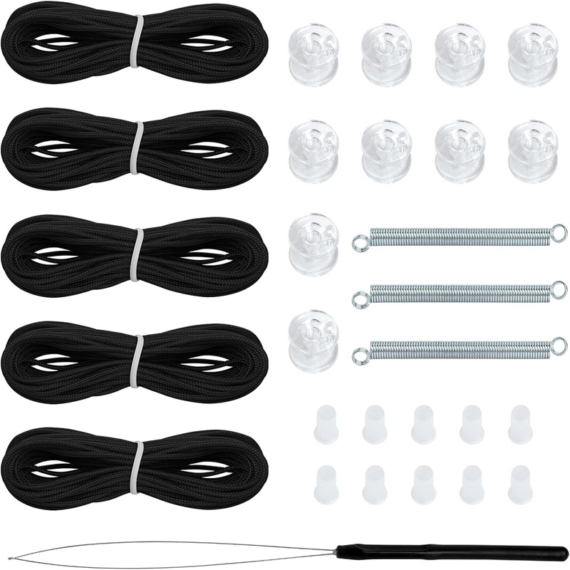 5 sets of honeycomb curtain accessory sets, pleated curtain pull rope installation, spring pulley, plug, rope threading device, curtain accessories details Picture