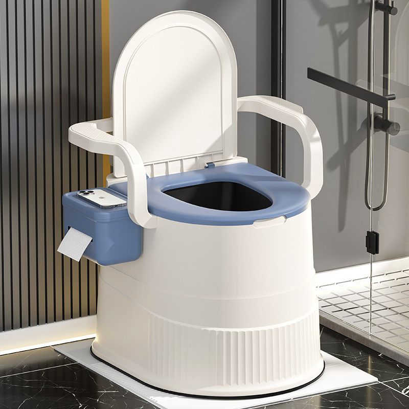 Portable urine bucket toilet, household sitting chair, bedroom urinal bucket toilet, mobile toilet for pregnant women and the elderly full figure
