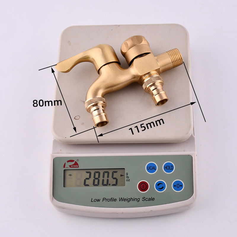 Copper washing machine faucet, quick-opening extended faucet, splash-proof faucet, quarter stainless steel faucet, double faucet Application Scenario
